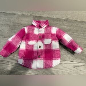 Carter's Pink and White Plaid Shacket Coat